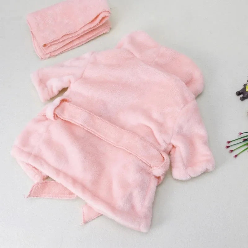5Pcs Set Pink White Bathrobes Wrap Newborn Photography Props Baby Photo Shoot With Cucumber Slice Fotografia Accessories