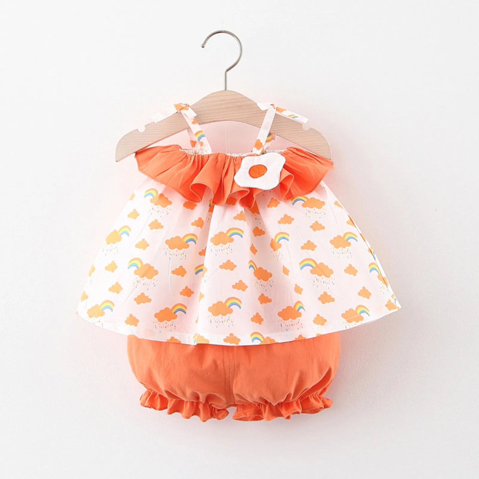 3 6 9 12 18 24 Months Newborn Baby Girls Clothes Sets Floral Print Summer Sleeveless Tops+PP Shorts Sets Infant Outfits Clothes