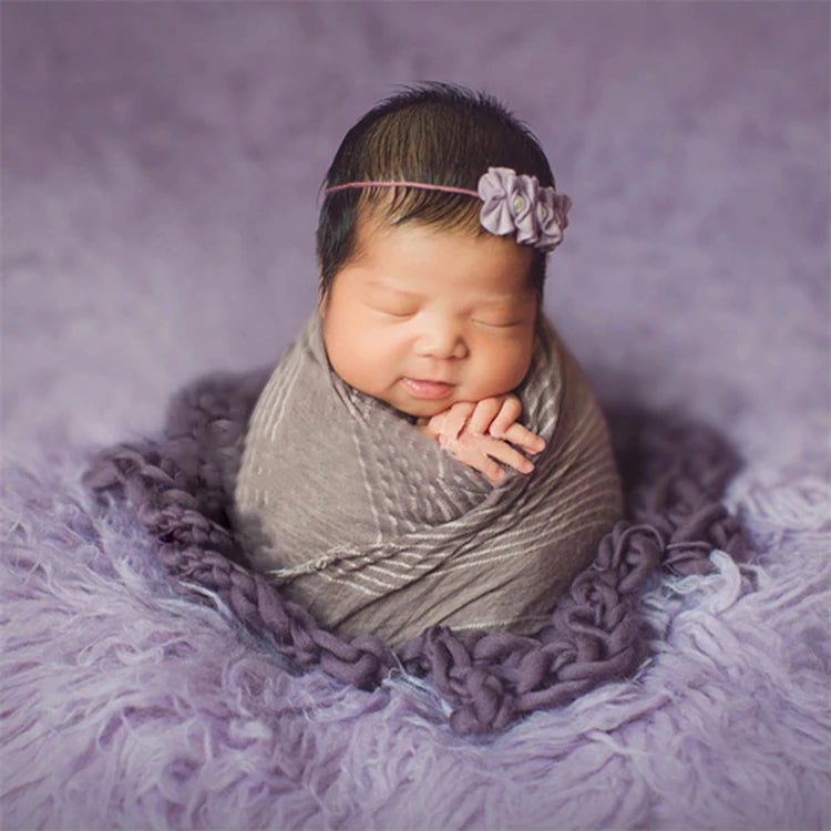Hand Crochet Blanket Basket Filler Strtetchy Baby Photography Props