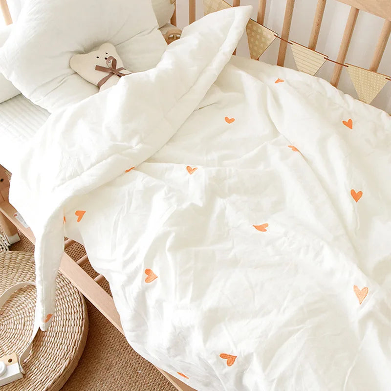 Pure Cotton Baby Winter Quilt Bear Embroidered Thicken Bedding Quilt