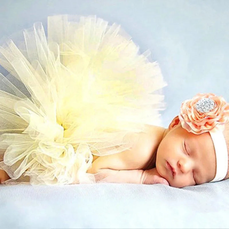 Neonatal Photography Clothing Colorful Mesh Half Skirt