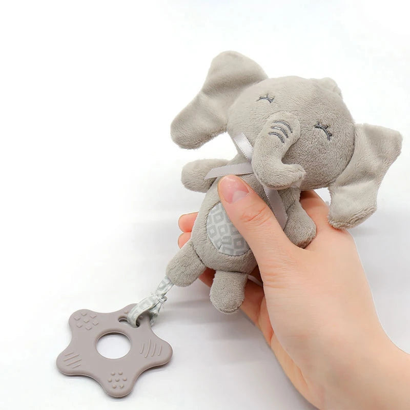 Cartoon Animal Shake Bell Pendant Plush Elephant Rabbit Cute Rattle