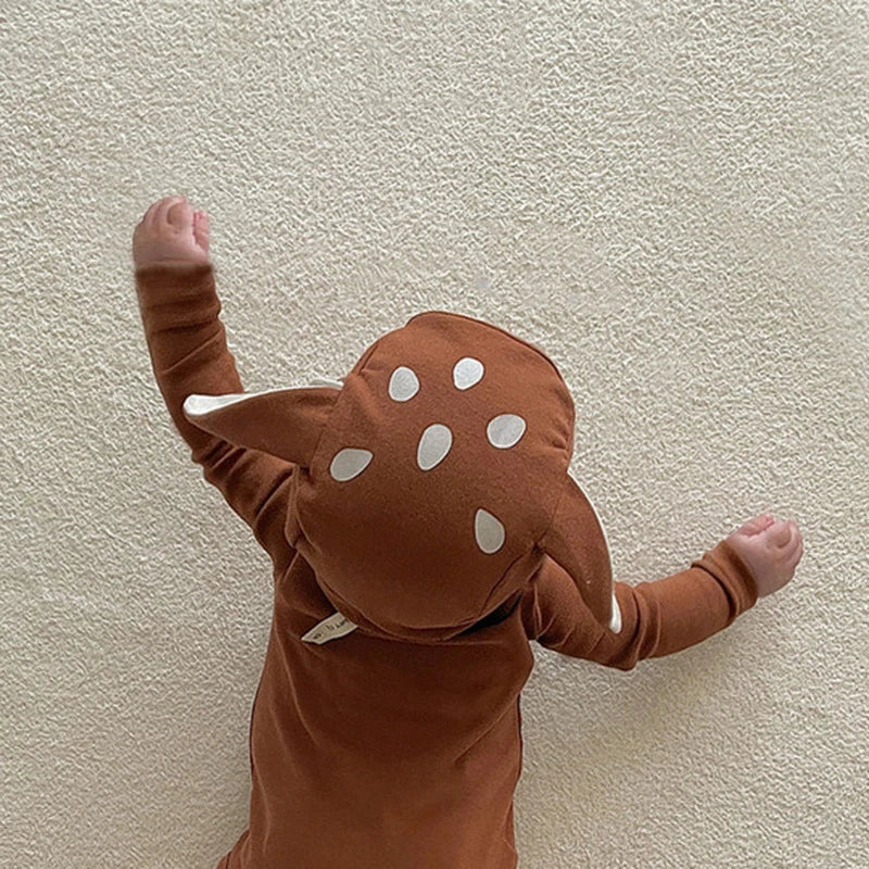 Adorable Baby Sika Deer Romper Hat 2pcs Sets
