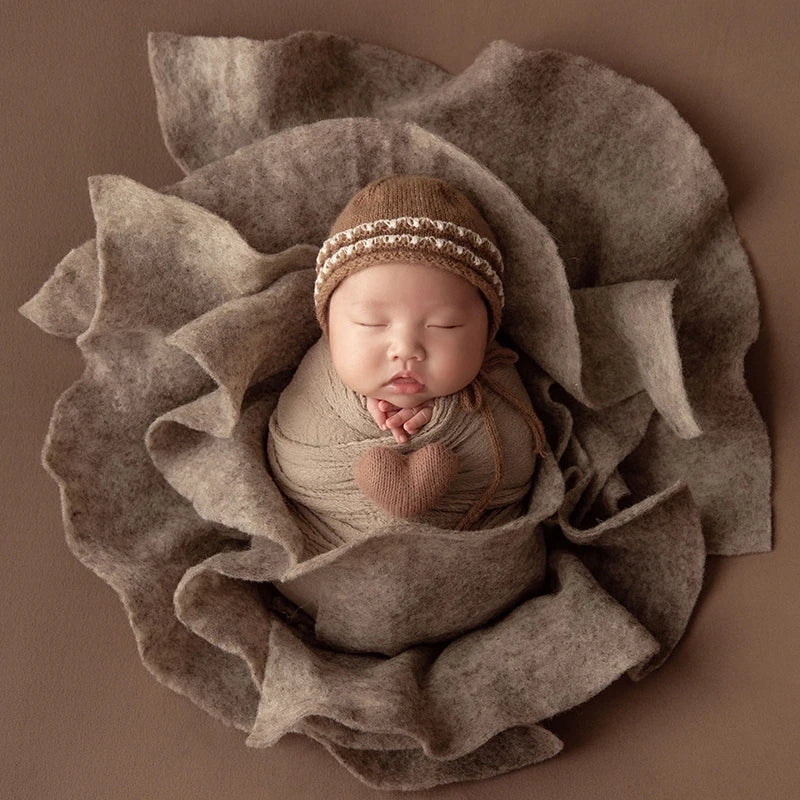 Baby Photography Props Blanket Wrap Swaddle Crochet Hat Outfit