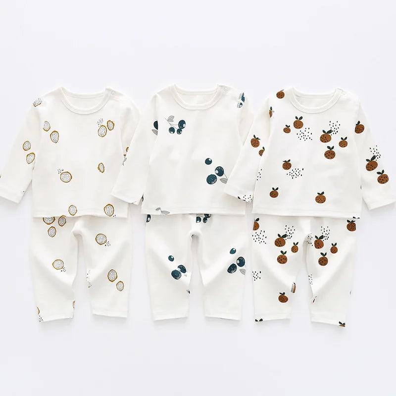 0-3T Newborn Baby Clothes Set Long Sleeve Cotton Sleepwear