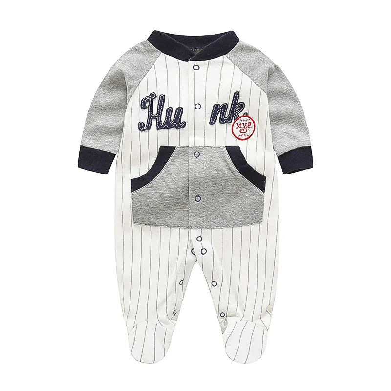Baby Baseball Clothes Cotton Newborn Layette 0 3 6 9 12 Months Long Sleeve Mvp Footie Pajamas Toddler Boy Costume First Jumpsuit