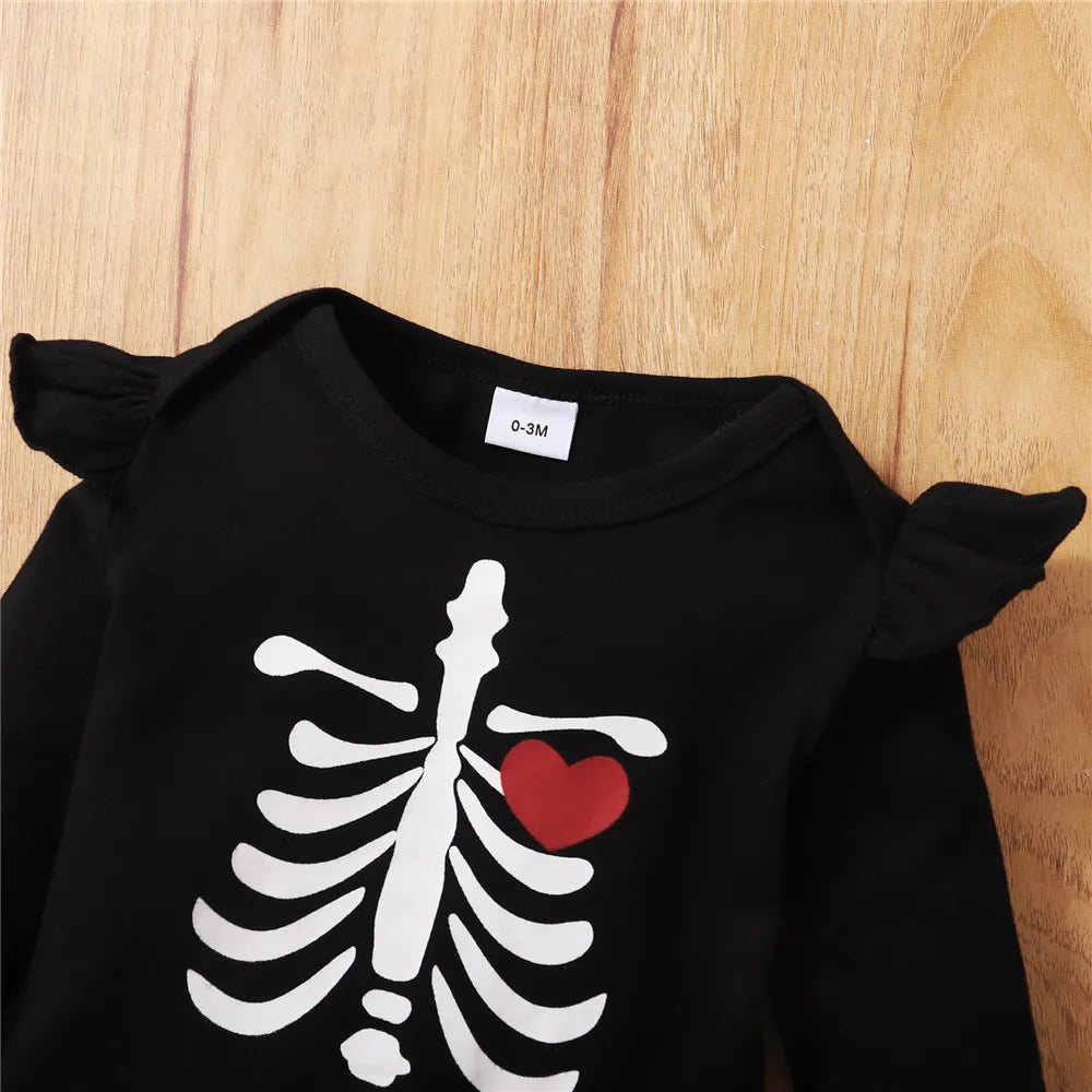 Halloween Hot Skull Print Newborn Party Baby Costume