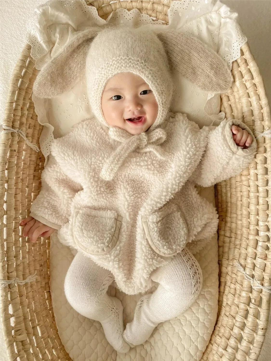 2023 Autumn Winter Newborn Baby Plus Velvet Warm Long Sleeve Bodysuit Boy Girl Infant Solid Fleece Thick Onesie Toddler Clothes
