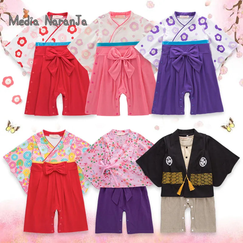 Kids Japanese Kimono Style Baby Cotton Costume