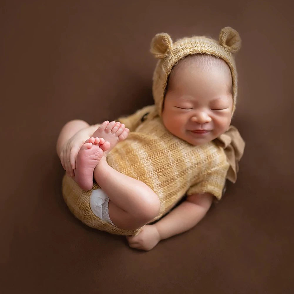 Handmade mohair teddy bear hat + shorts Crochet