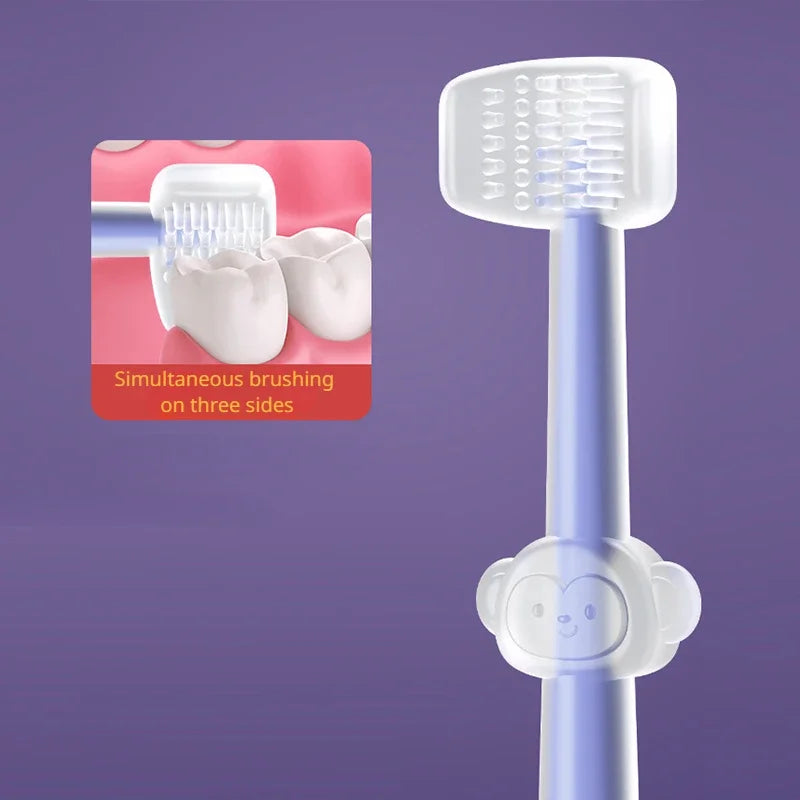 3pcs Baby Teeth Oral Care Cleaning Set Infant Silicone Toothbrush Kids 360 Degree Soft Oral Tongue Coating Care Cleaning Board
