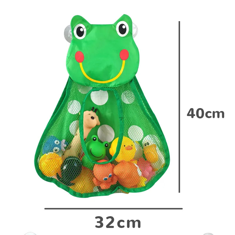 Baby Bath Toys Cute Duck Frog Mesh Net Toy Storage Bag
