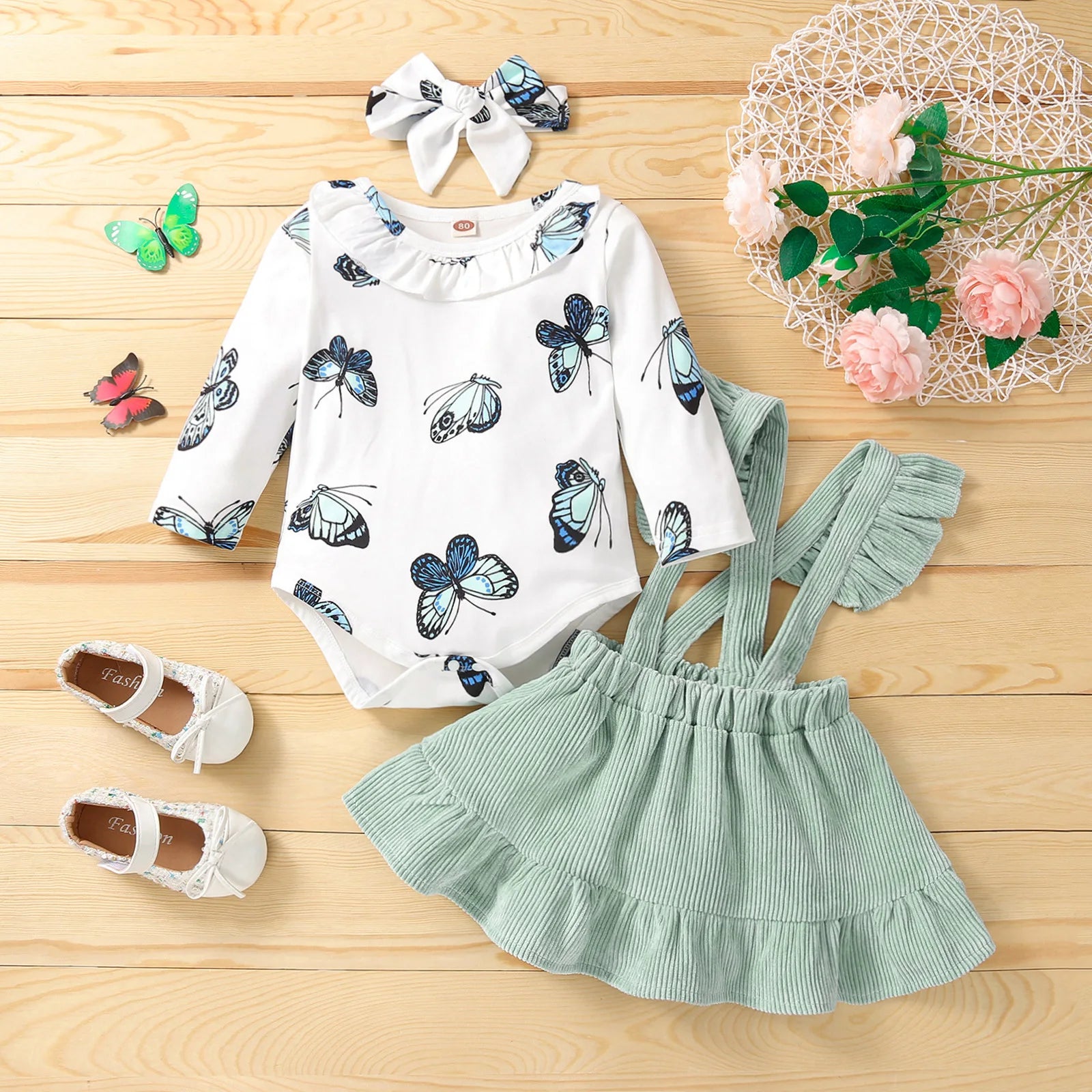 3pcs Winter Newborn Baby Girls Sets With Headband