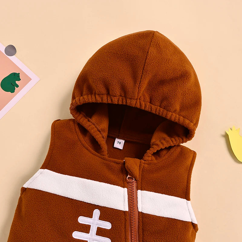 0-24M Baby Football Rugby Zipper Bodysuits Set