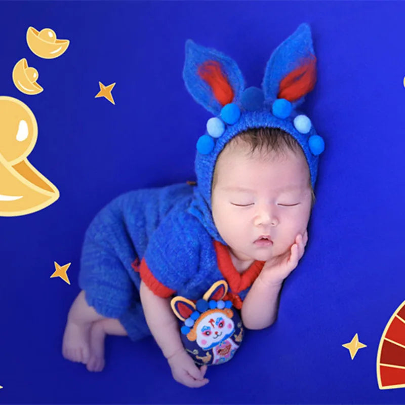 Newborn Photography Clothing Rabbit Hat Baby Outfits