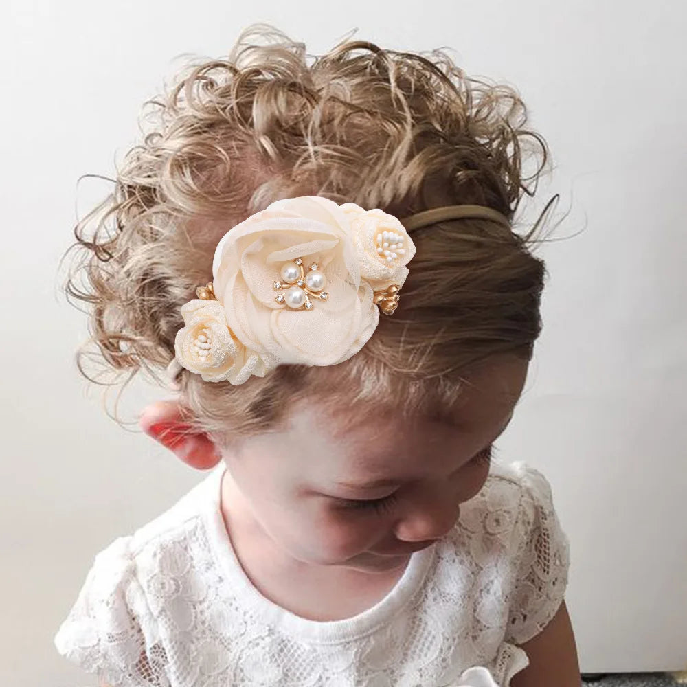 2023 New Fresh Pastoral Style Performance Children Headband Super Elastic Floral Baby Headband Korean Style Baby Headband