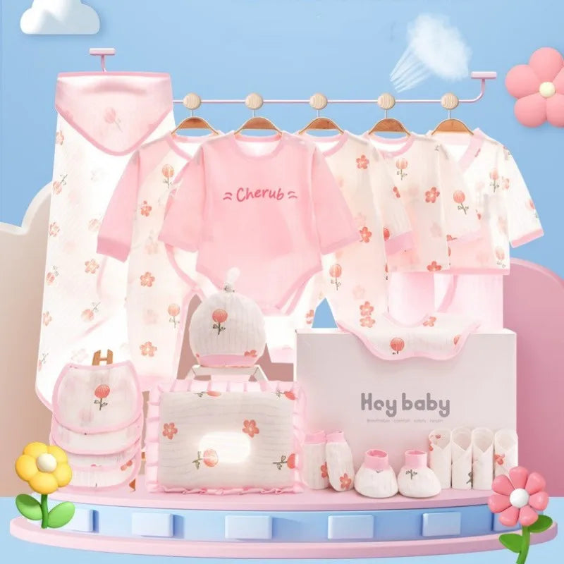22/24pcs Summer Breathable Newborn Clothes Set With Box