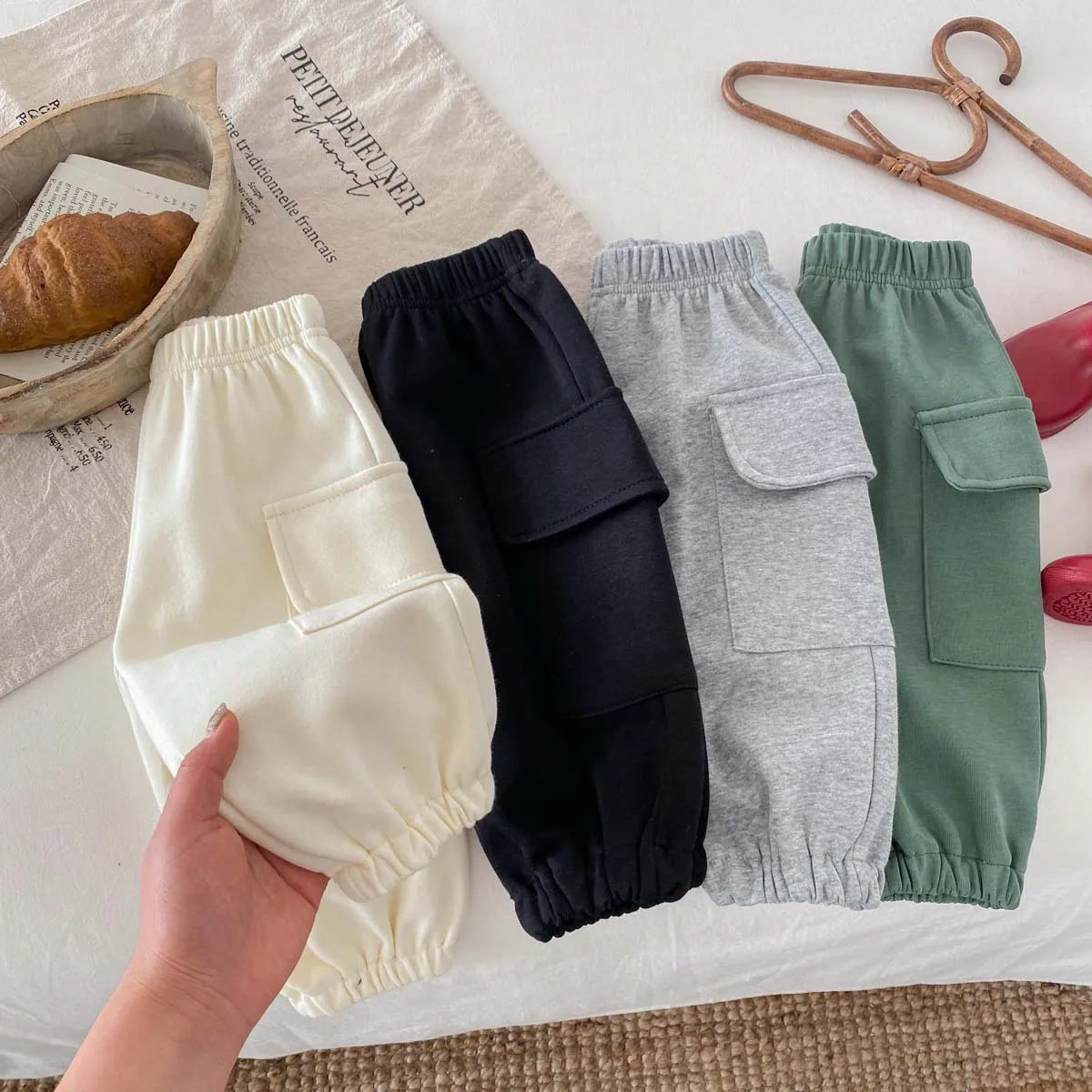 2024 Spring New Fashion Large Pocket Pants Toddler 3M-6Y
