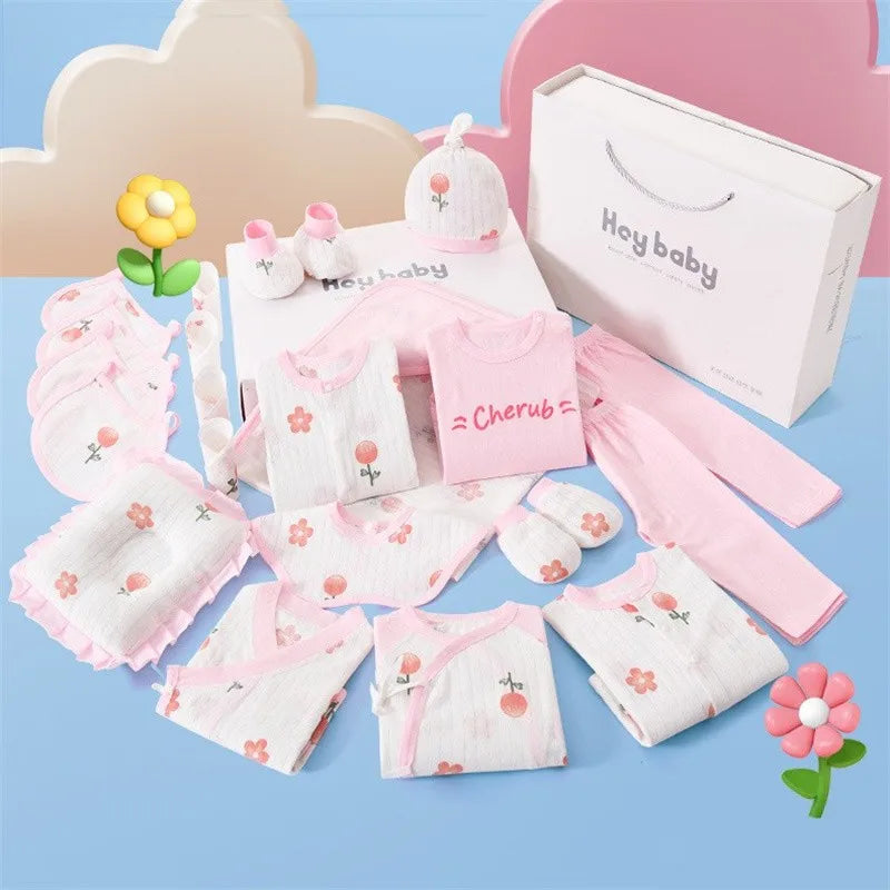 22/24pcs Summer Breathable Newborn Clothes Set With Box