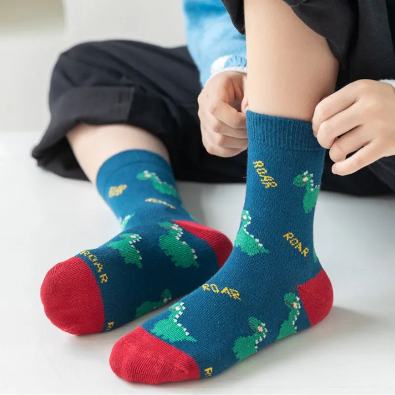 Dinosaur Socks Cute Autumn Warm Middle Tube Socks