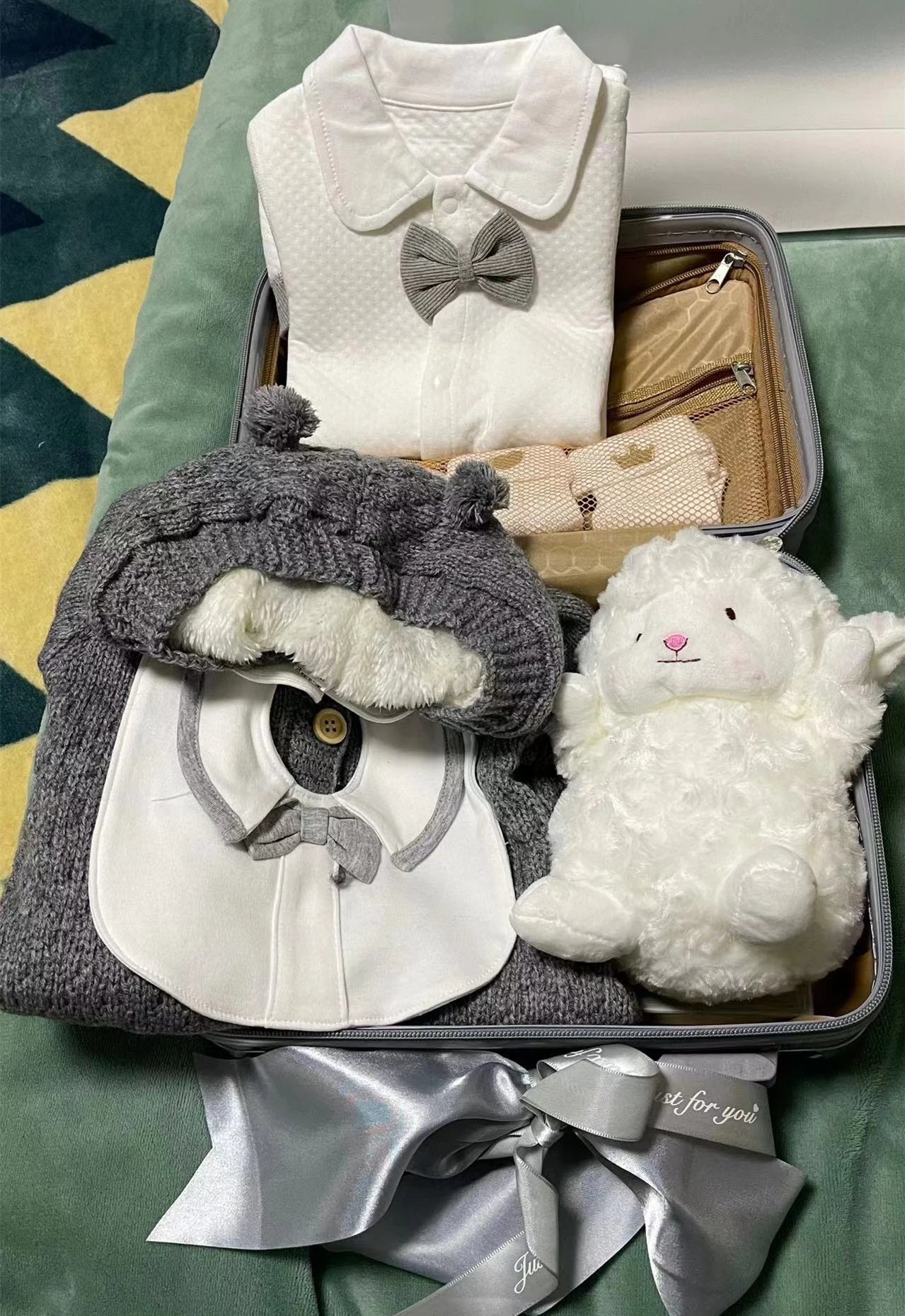 Newborn Gift Box Little Gentleman Knitting Crochet Sweater Set