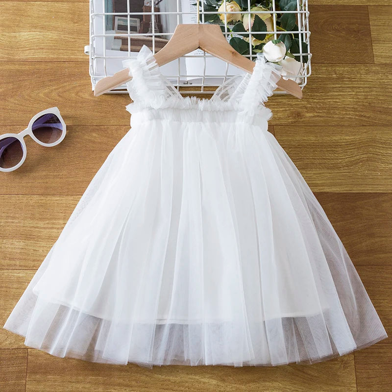 1-5 Yrs New Summer Cute Sleeveless Lace Big Bow Princess Dresses