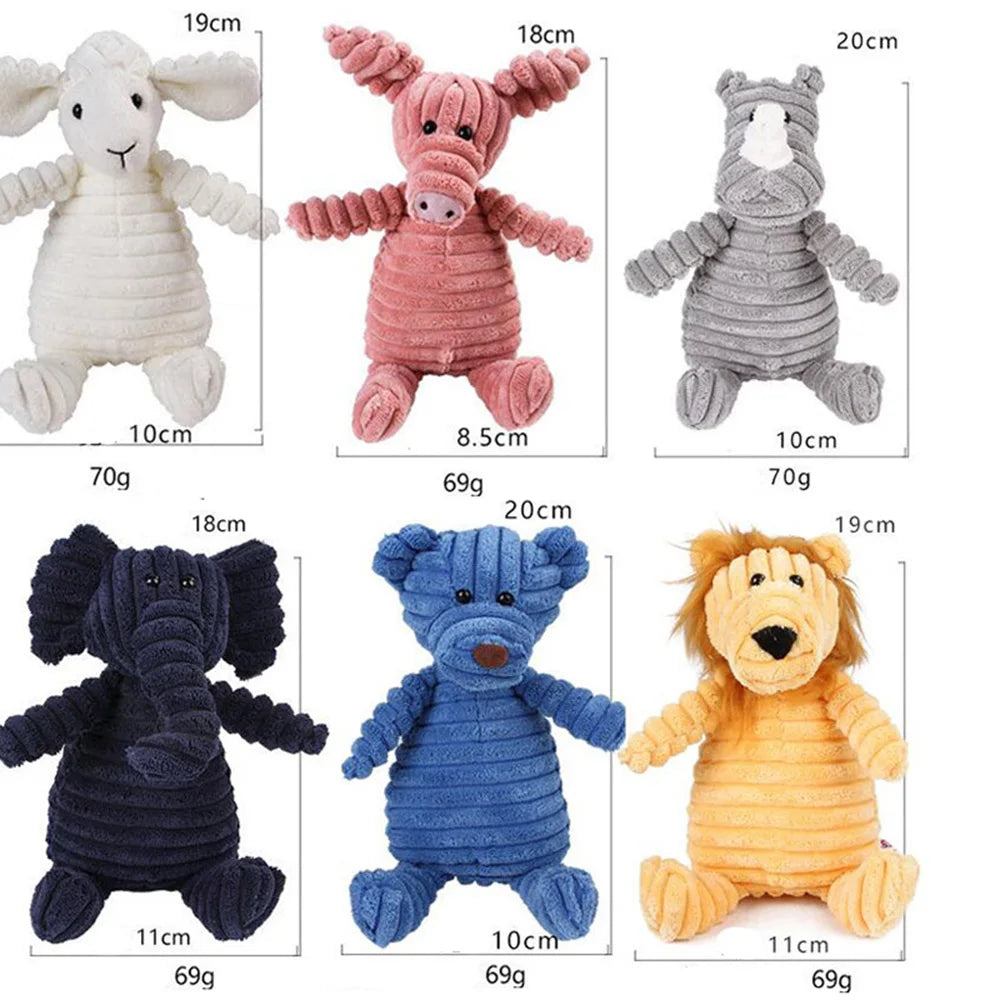 Plush Dog Toy Animals Shape Bite Resistant Squeaky Toys
