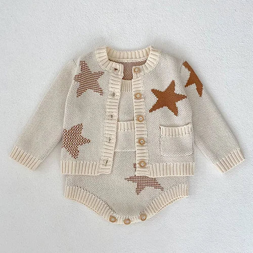 2024 New Spring Infant Baby Girls Knitted Clothing Set