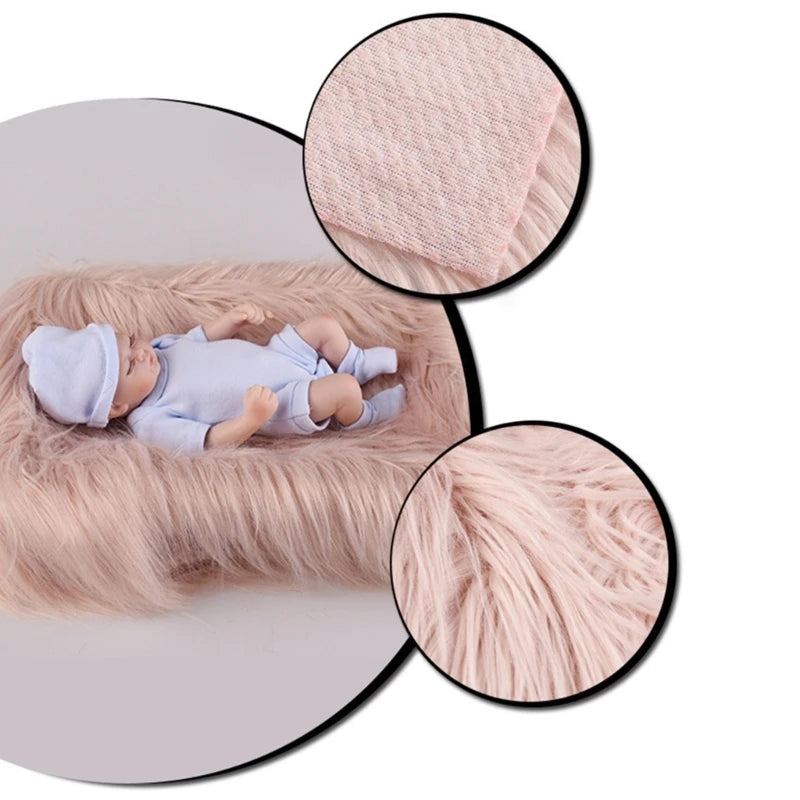 Newborn Baby Infant Photo Blanket Fake Fur Rug Blankets