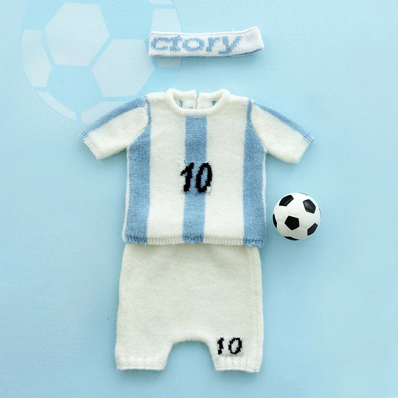 Newborn Photography Props Soccer Top+Pants Set Accessories