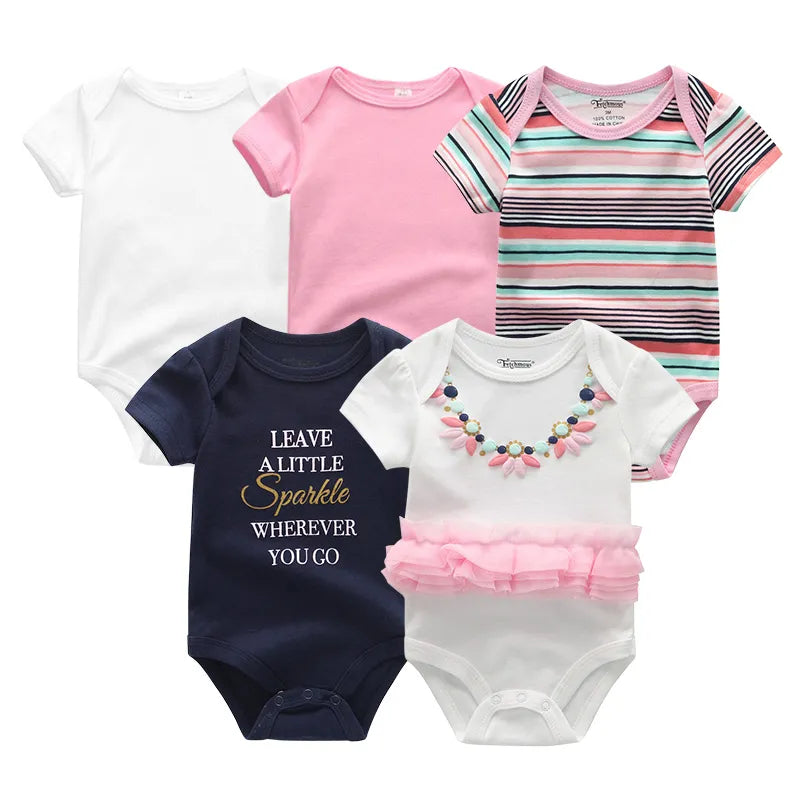 5Pieces Cotton Baby Boy Clothes Set Bodysuits