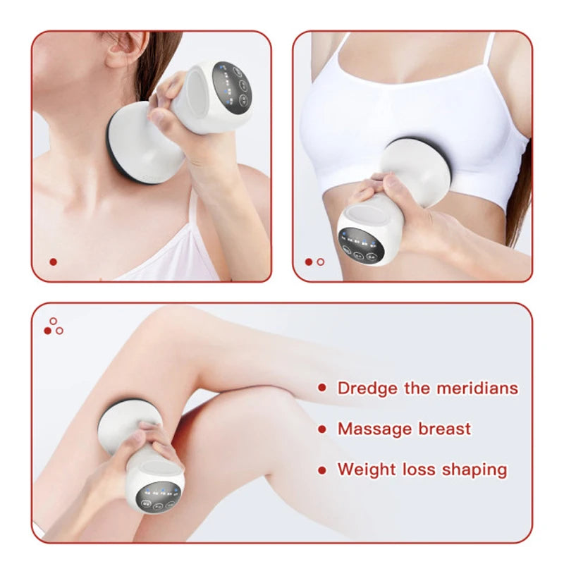Hot Stone GuaSha Massager Electric Hot Compress Heating Vibration For Body Natural Warming Moxibustion Instrument Skin Spa USB