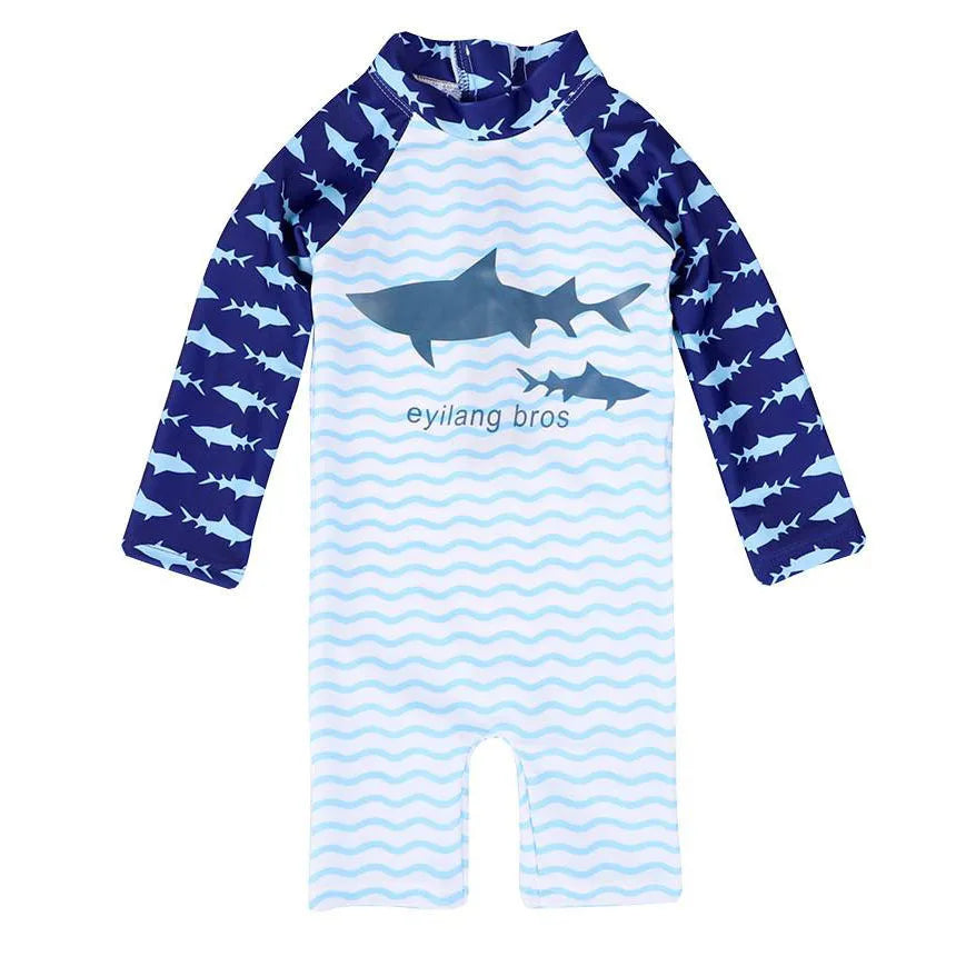 Cartoon Baby Swimwear Boys Swimsuit One Piece Zip Sunsuit Child Bathing Suit Infant Toddler Kids UPF 50+ Sunscreen Beachwear