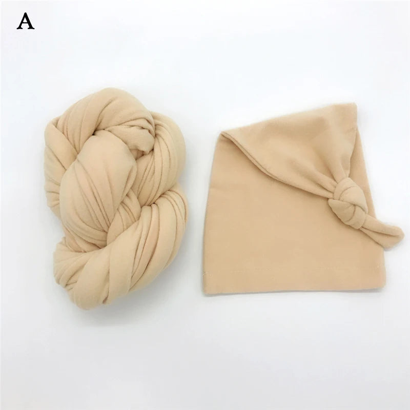 Multi-colors Baby Infant Photography Wraps Blanket With Hat