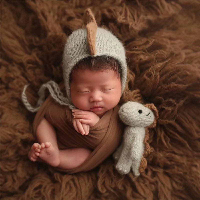 Newborn Vintage Mohair Hat Knitted Bonnet Photography Props