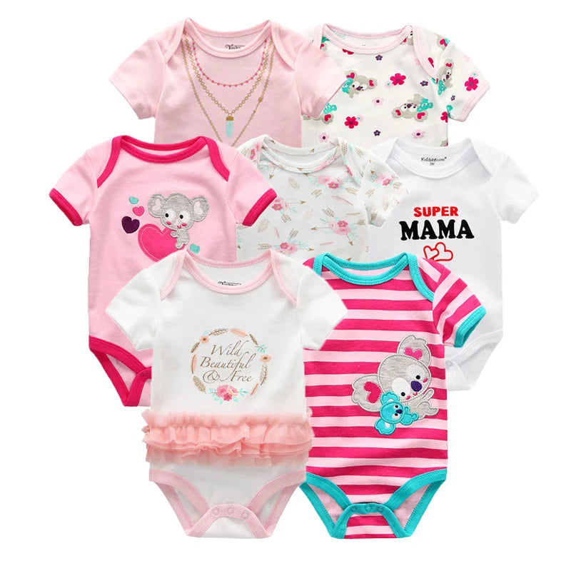 Newborn Baby Clothing 7Pcs/Lot Infant Bodysuits 100%Cotton