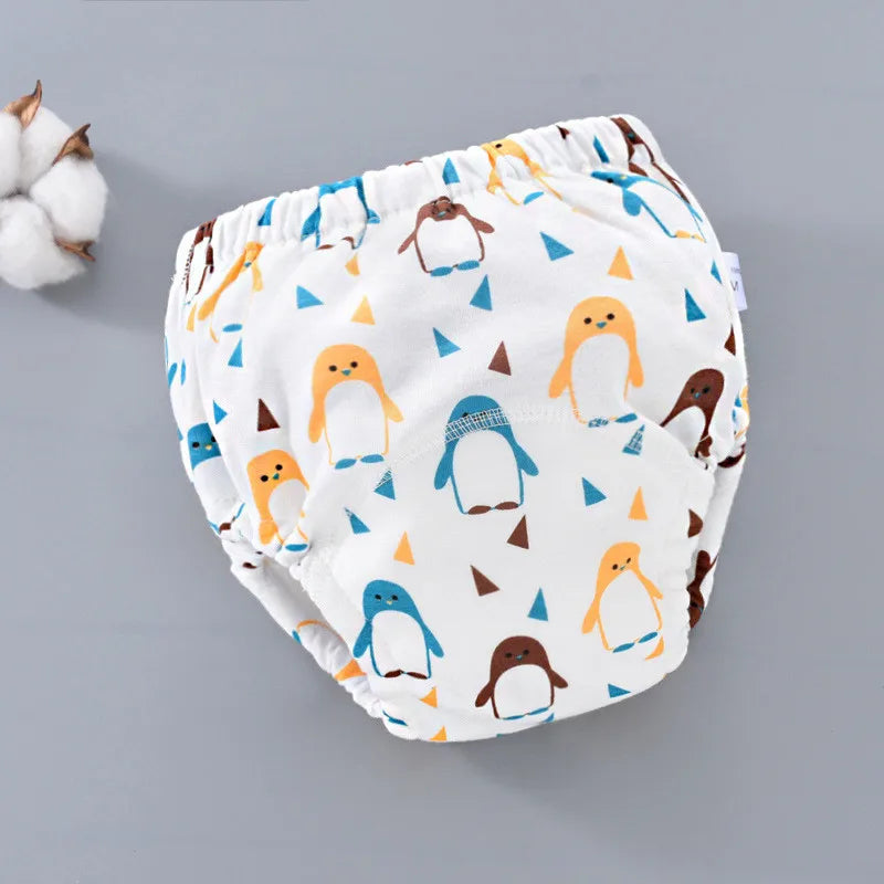 Baby Reusable Washable Diaper Pant Infant Potty Training Cloth Pocket Nappy Panties Diapers 6 Layers Cover Wrap Suits Girls Boys