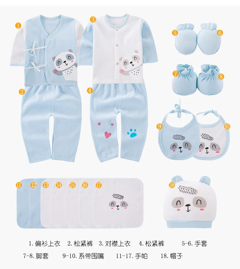 new arrival newborn baby underwear supplies baby gift box set 18 pcs newborn warm clothes cotton suit baby supplies gift box