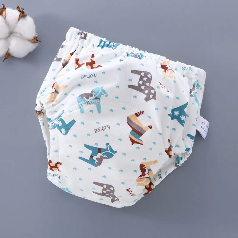 Baby Reusable Washable Diaper Pant Infant Potty Training Cloth Pocket Nappy Panties Diapers 6 Layers Cover Wrap Suits Girls Boys