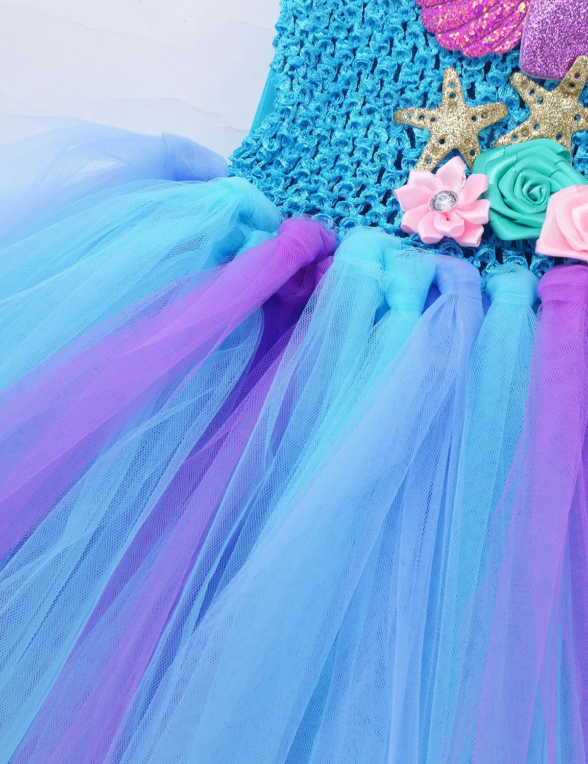 Princess Dress Up Mermaid Tulle Tutu Dresses With Headband