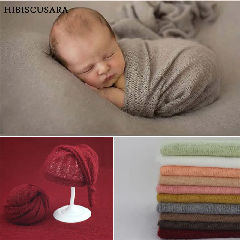 Big Size Newborn Baby Photograpgy Wraps Backdrop Blanket Mohair Infant Stretch Photo Props Background Shoot Studio 140*160cm