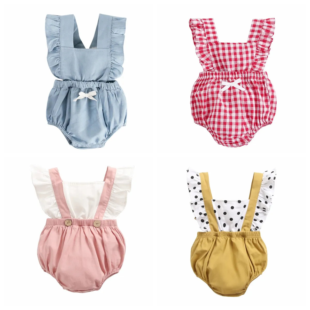 Cute Summer Princess Baby Girls Cotton Bodysuits