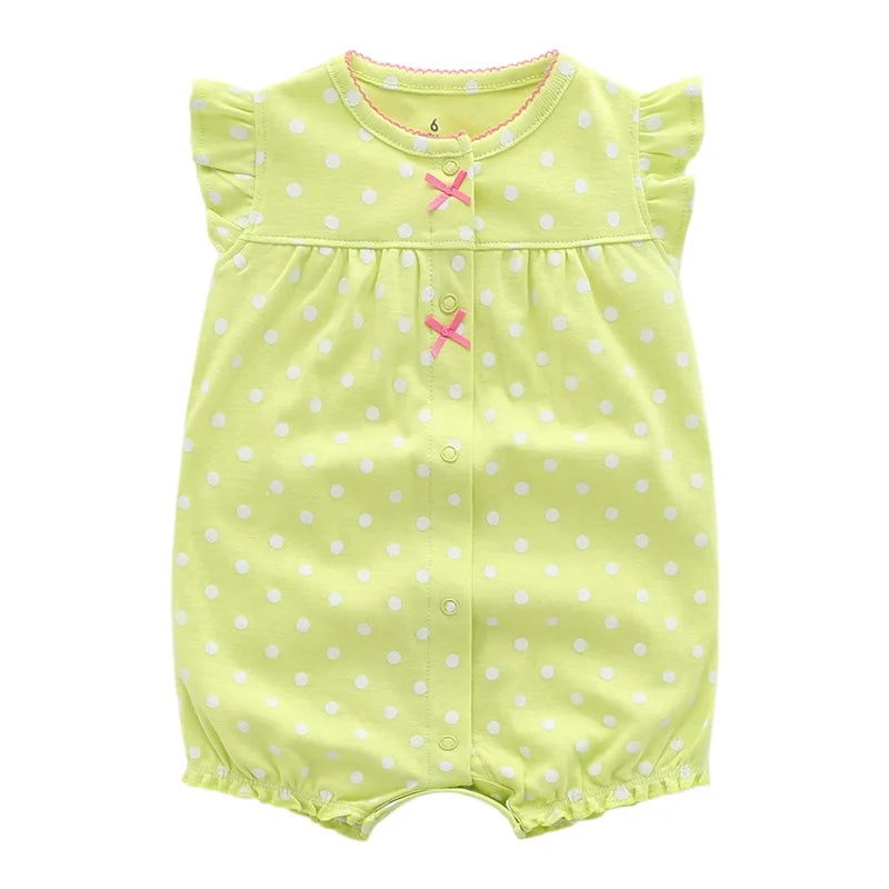Summer 100% Cotton Newborn Infant Bodysuits 6-24