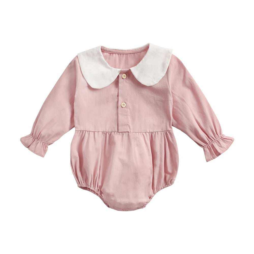 Cute Newborn Baby Girl Bodysuits Cotton Flowers Plaid