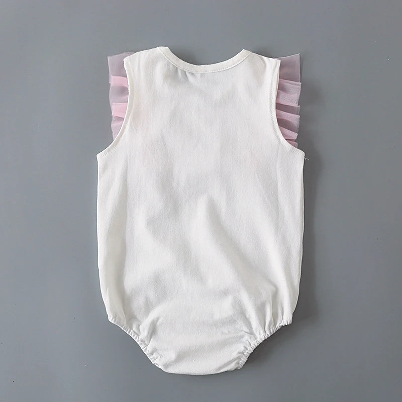 Summer Lace Bow Newborn Baby Girls Bodysuits