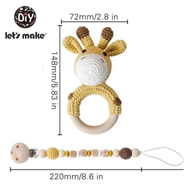 Baby Crochet Bear Teething Toys Cotton Towel Gift Box Bath Toys Set