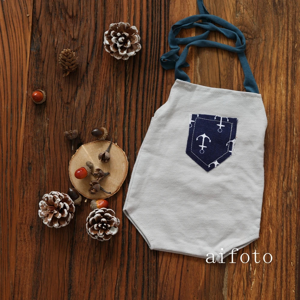 Newborn Twins Photography Clothing Cotton Baby Romper Short Sleeve Set Infant Boy Girl Photo Props Jumpsuit Shooting Accessories