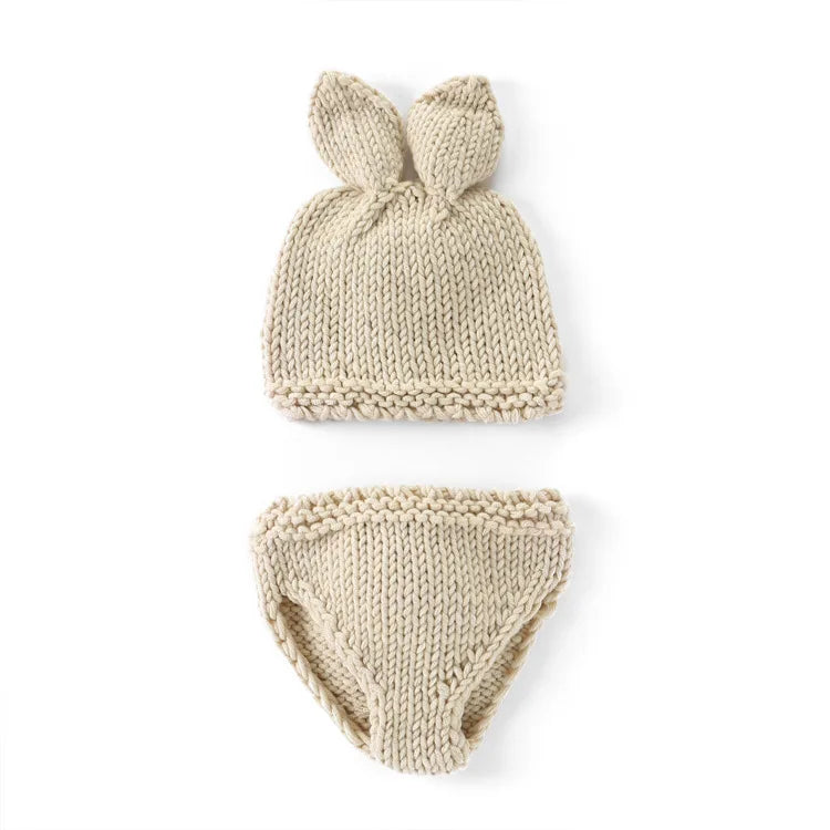 Newborn Baby Clothes Girls Boys Crochet Knit Costume Photo Photography Prop Accessories Rabbit  Caps Hats Roupa De Bebe