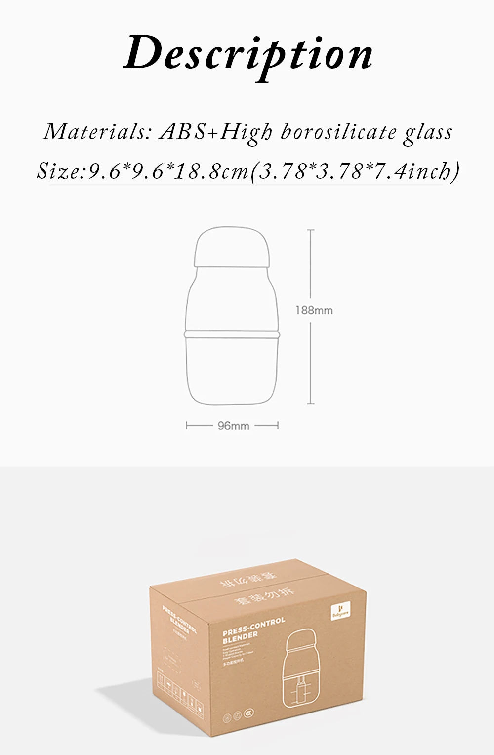 BC Babycare Mini Baby Feeding Food Maker Supplement Meat Grinder Vegetable Fruit Chopper Crusher Newborn Food Blenders Processor