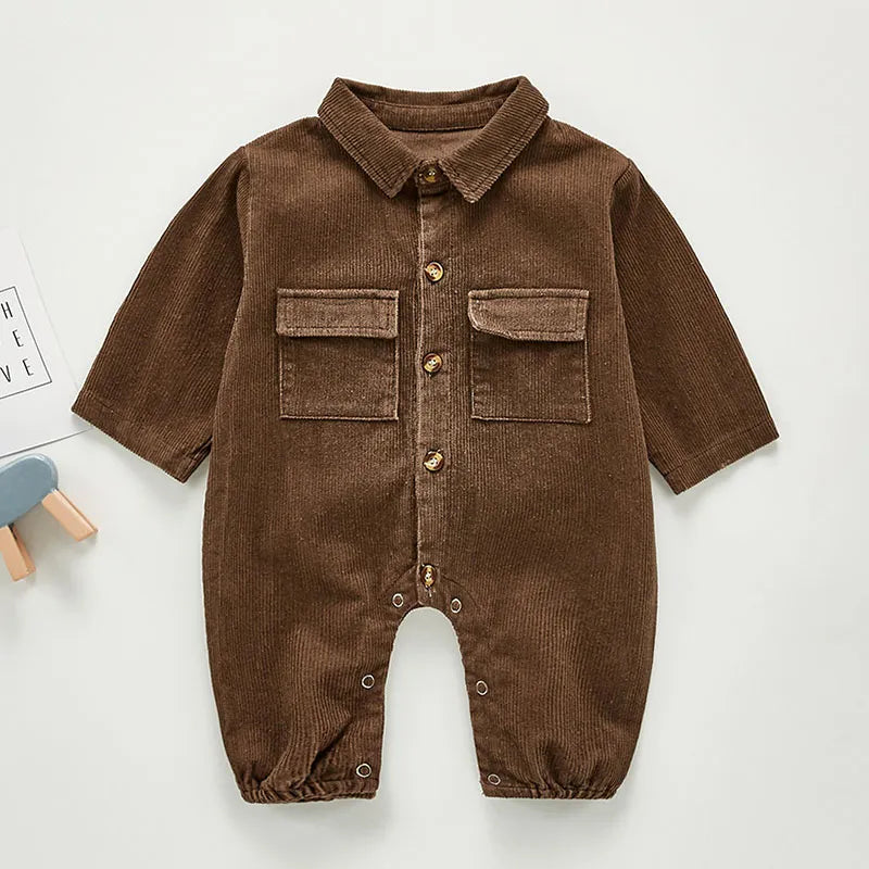 New Newborn Boys Girls Corduroy Jumpsuits Clothes